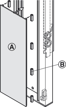 Sliding door fitting, Häfele Slido Vertico 20 VF W, Vorfront – for 1 door