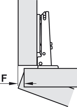 Concealed hinge, Häfele Metalla 510 A/SM 94°, for wooden doors up to 40 mm, full overlay mounting