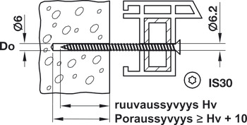 Window frame screw, With countersunk head