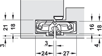 Door hinge, Simonswerk TECTUS TE 240 3D N, concealed, for flush doors up to 60 kg