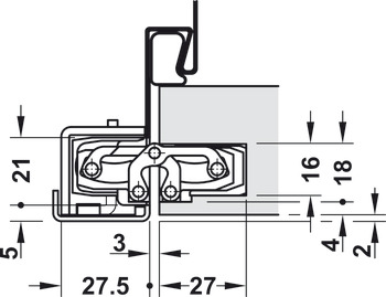 Door hinge, Simonswerk TECTUS TE 240 3D N, concealed, for flush doors up to 60 kg