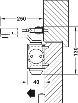 Overhead door closer, Startec DCL 15, EN 2–4