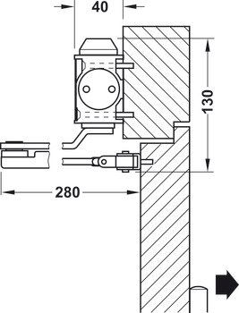 Overhead door closer, Startec DCL 16, EN 2–4