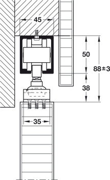 Sliding door fitting, HAWA Junior 120 A, set