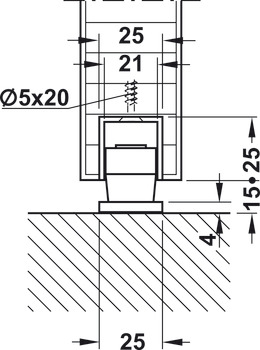 Sliding door fitting, HAWA Porta 300 H, set