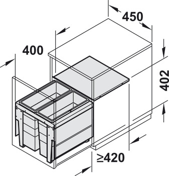 Two compartment waste bin