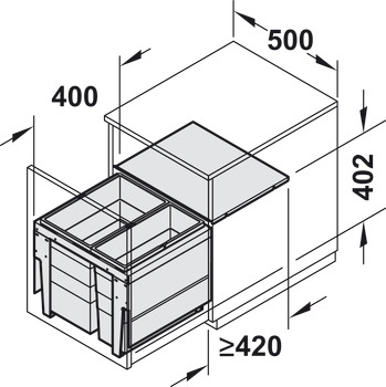 Two compartment waste bin