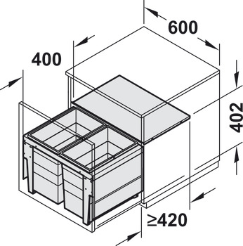 Two compartment waste bin