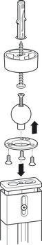 Ceiling connection profile, Häfele Versatile for sloping ceiling or knee wall recess