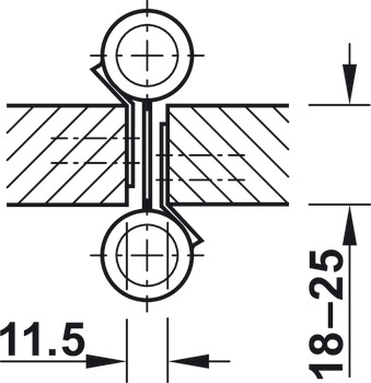 Double action spring hinge, Startec, for flush doors up to 15 kg