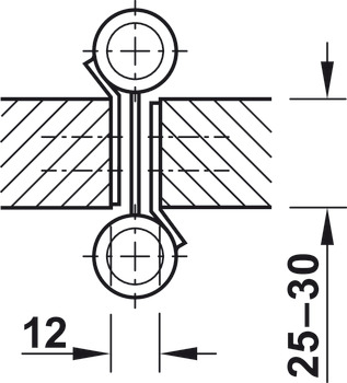 Double action spring hinge, Startec, for flush doors up to 22 kg