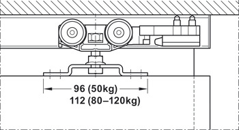 Sliding door fitting, 50A / 80A / 120A