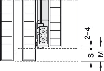 Fitting Set for Pivoting Cabinet Doors, Hawa-Concepta III 25/35 Push