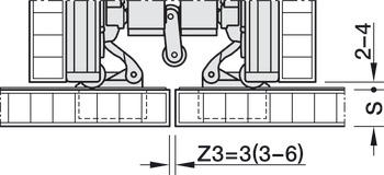 Fitting Set for Pivoting Cabinet Doors, Hawa-Concepta III 25/35 Push