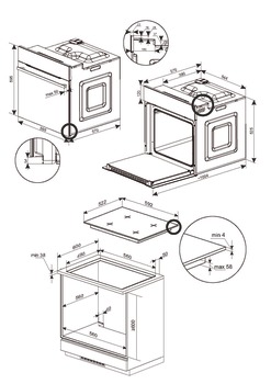 Hob set, Cooking chamber volume: 65 litres, ceramic hob, 9 oven functions