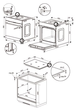 Hob set, Cooking chamber volume: 77 litres, ceramic hob, 11 oven functions