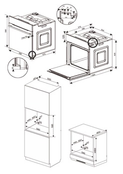 Built-in oven, Cooking chamber volume: 65 litres, SensorControl timer, 9 oven functions